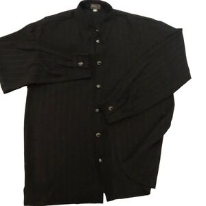 BOCCI‎ Italy Black Long Sleeve Shirt Shimmer Rockstar Stage Shirt L